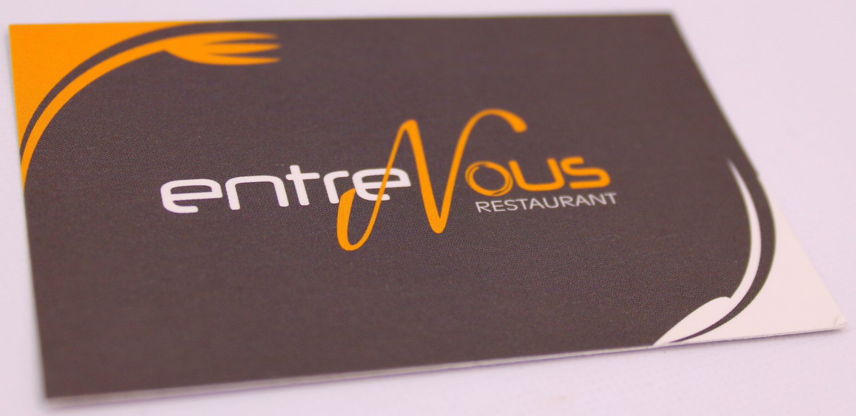 carte de visite pelliculage mat Restaurant Entre Nous Bourges