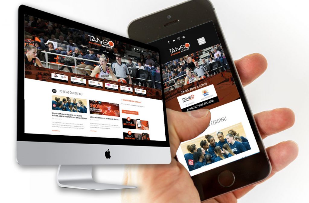 Réalisation du site internet pour le club Tango Bourges Basket, responsive design